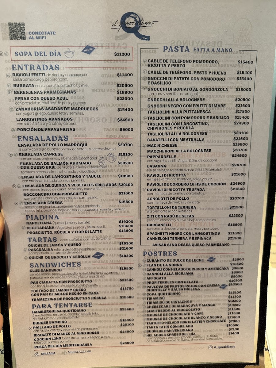 Quotidiano Bar de Pastas Recoleta Urban Mall Menu - Image 2