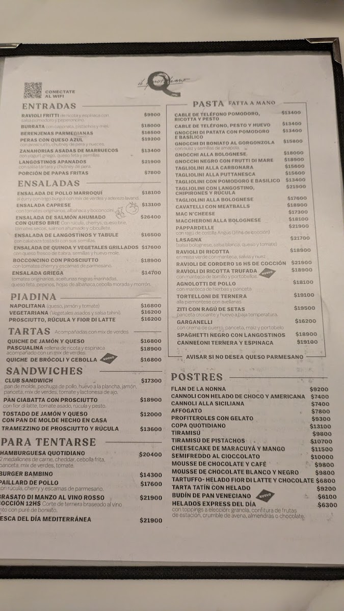 Quotidiano Bar de Pastas Recoleta Urban Mall Menu - Image 6
